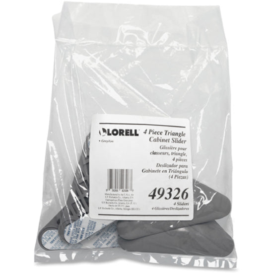 Lorell File Cabinet Sliders - Vinyl - Gray - 