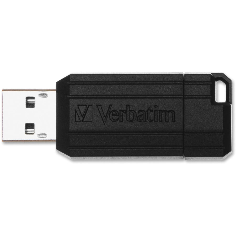 8GB PinStripe USB Flash Drive - Black - 8GB - Black - 