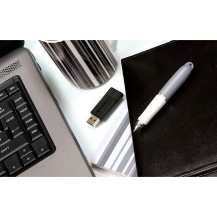 8GB PinStripe USB Flash Drive - Black - 8GB - Black - 