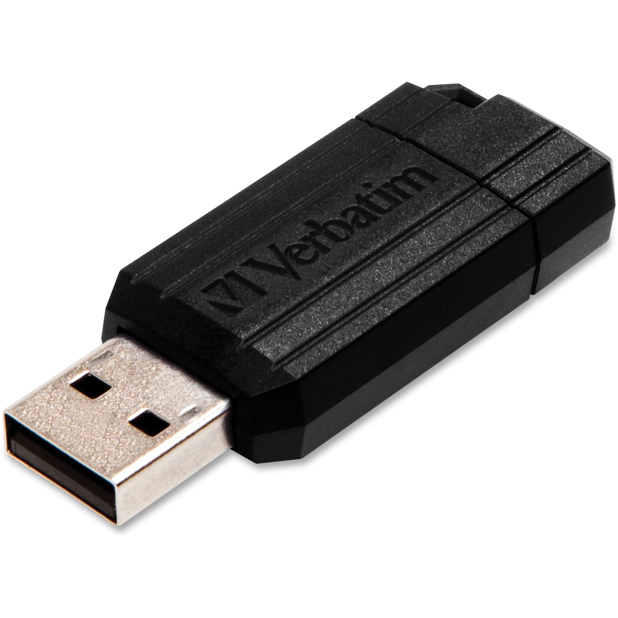 8GB PinStripe USB Flash Drive - Black - 8GB - Black - 