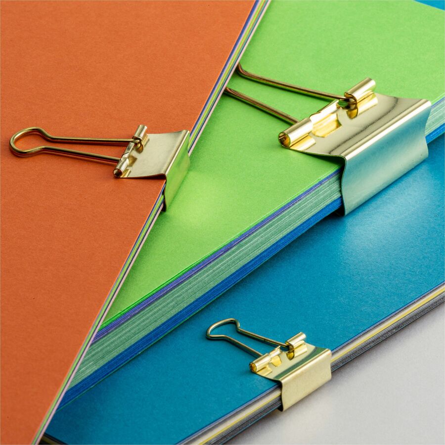 Officemate Assorted Size Binder Clips - 30 / Pack - Gold - Metal