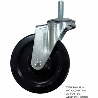 Lorell Industrial Wire Shelving Caster Kit - 5" Diameter - Black - 4 / Set