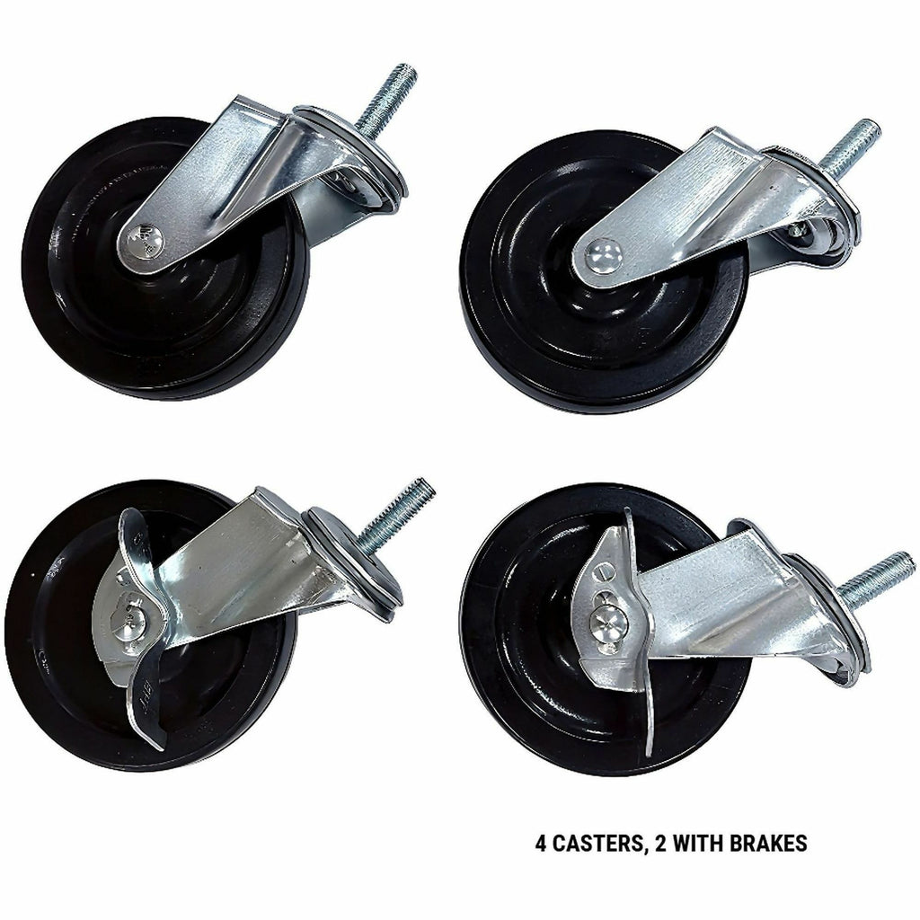 Lorell Industrial Wire Shelving Caster Kit - 5" Diameter - Black - 4 / Set