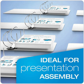ExpressLoad ClearVue Locking D-Ring Binder, 3 Rings, 2" Capacity, 11 x 8.5, White