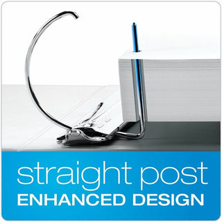 ExpressLoad ClearVue Locking D-Ring Binder, 3 Rings, 4" Capacity, 11 x 8.5, White