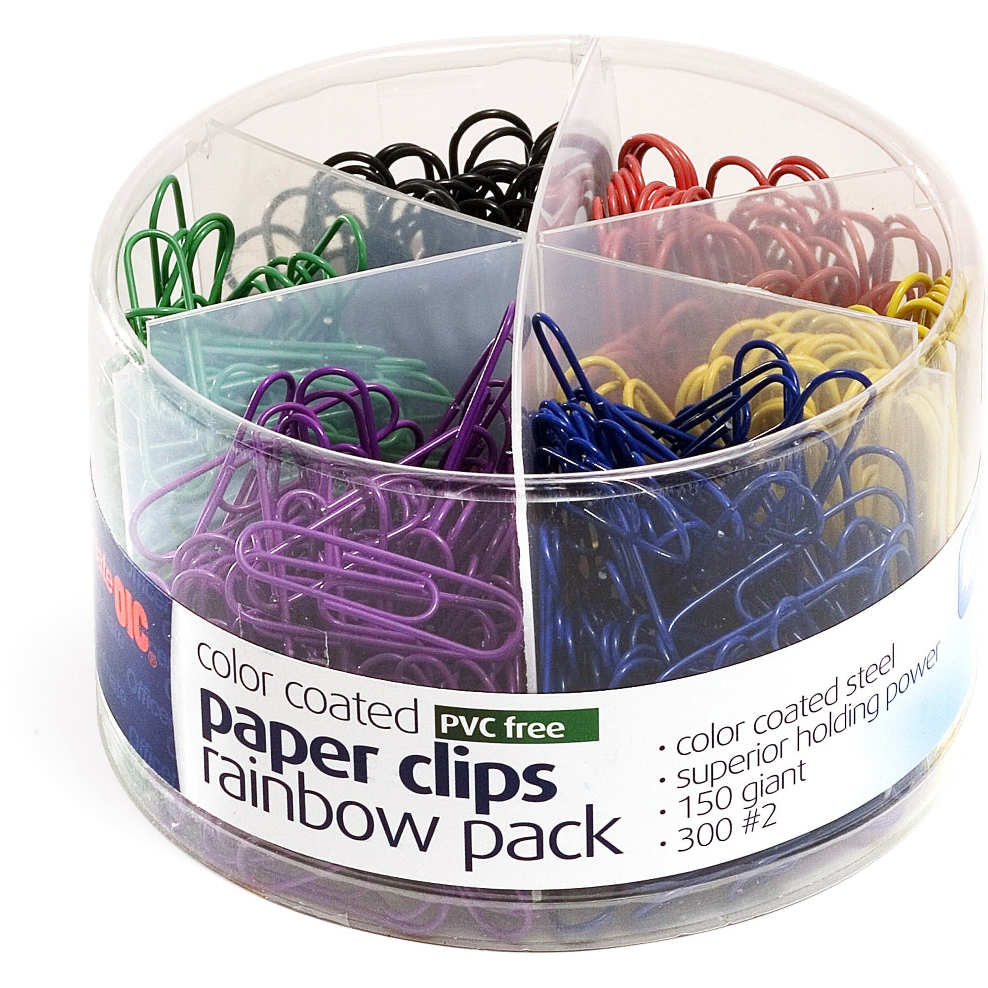 Officemate Coated Paper Clips - Jumbo - No. 2 - 450 / Pack - Assorted - 