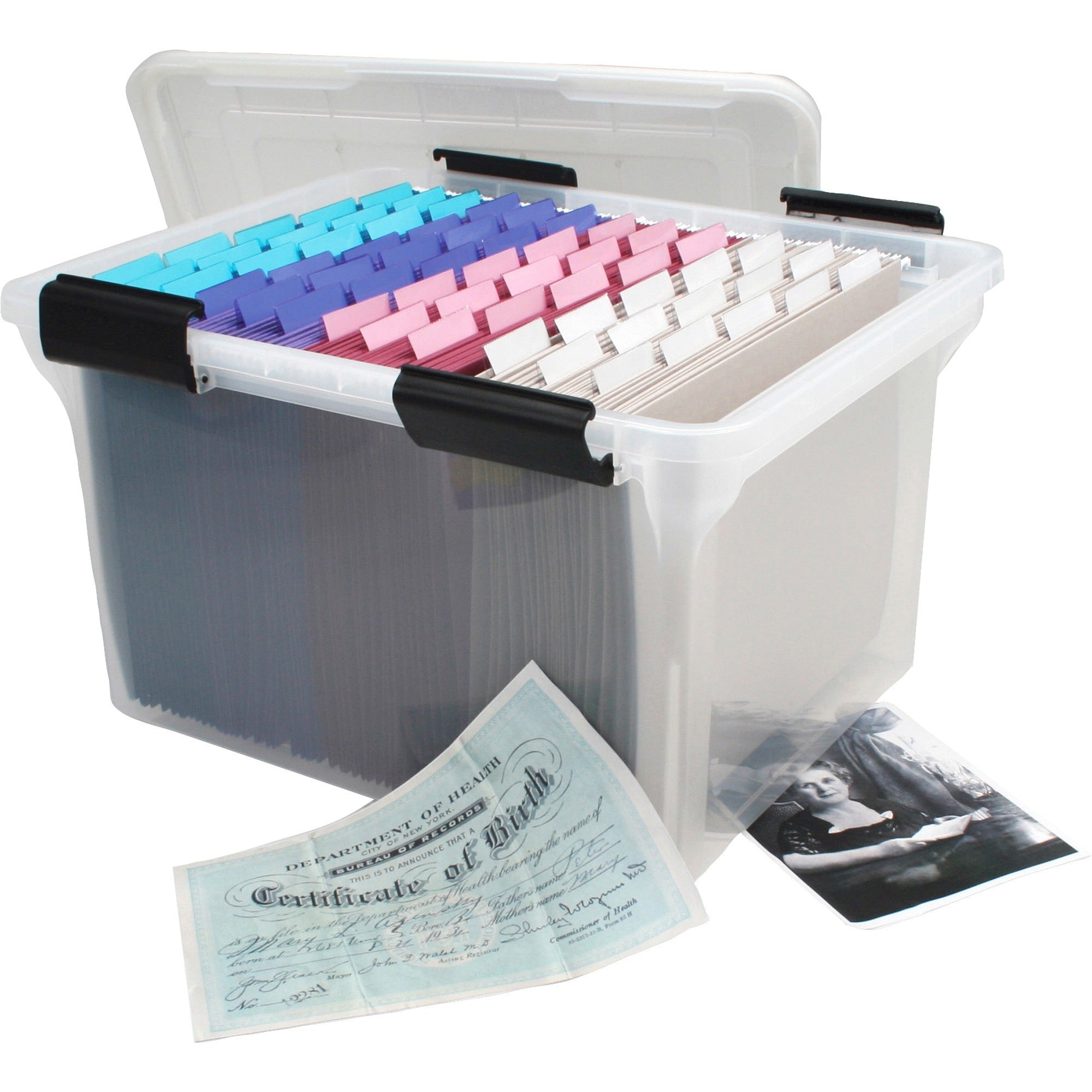 IRIS Weathertight Clear File Box - External Dimensions: 17.9" Width x 10.9" Depth x 14.5" Height - Clear - For File - 1 Each - 