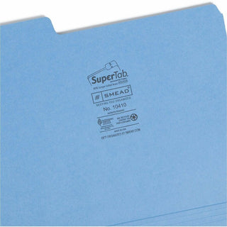 SuperTab Colored File Folders, 1/3-Cut Tabs: Assorted, Letter Size, 0.75" Expansion, 14-pt Stock, Assorted Colors, 50/Box