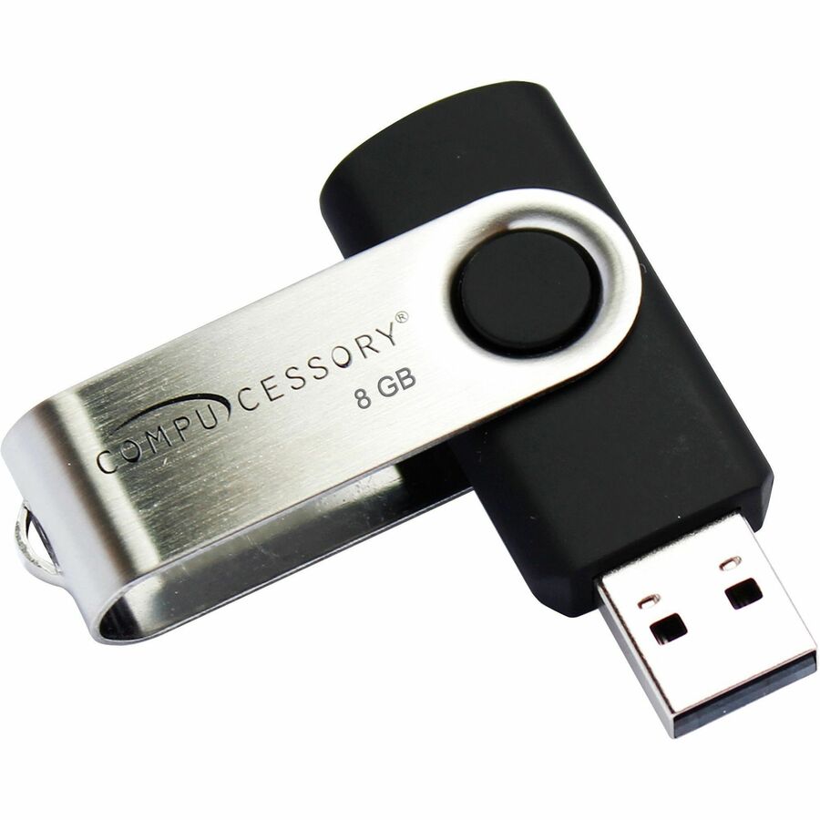 Compucessory Password Protected USB Flash Drives - 8 GB - USB 2.0 - 12 MB/s Read Speed - 5 MB/s Write Speed - Aluminum - 1 Year Warranty - 1 Each - 