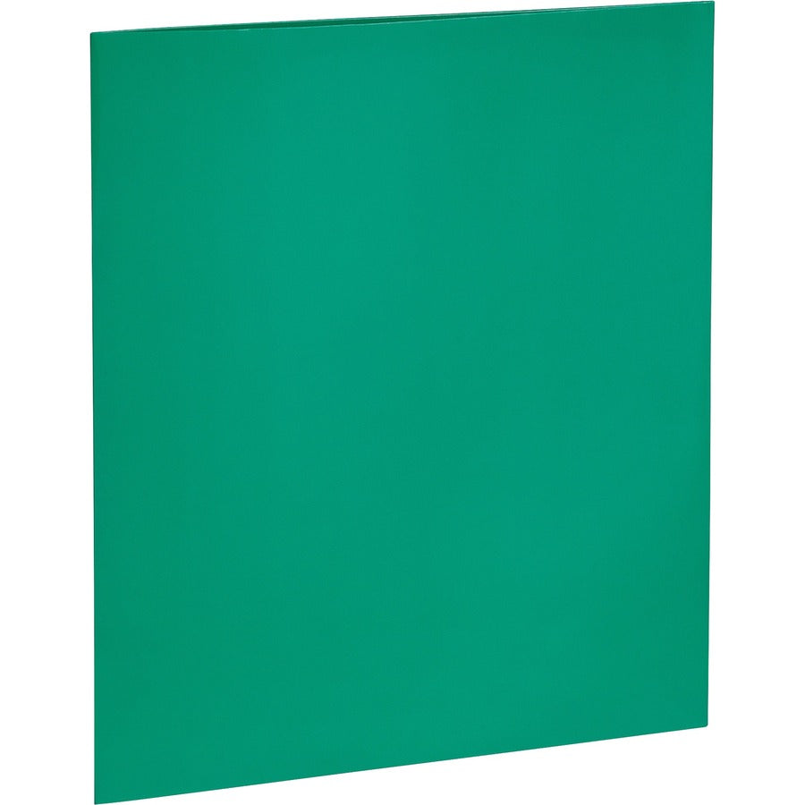 Business Source Letter Pocket Folder - 8 1/2" x 11" - 100 Sheet Capacity - 2 Internal Pocket(s) - Card Paper - Green - 25 / Box