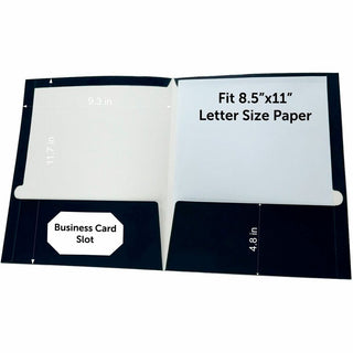 Business Source Letter Pocket Folder - 8 1/2" x 11" - 100 Sheet Capacity - 2 Internal Pocket(s) - Card Paper - Navy - 25 / Box