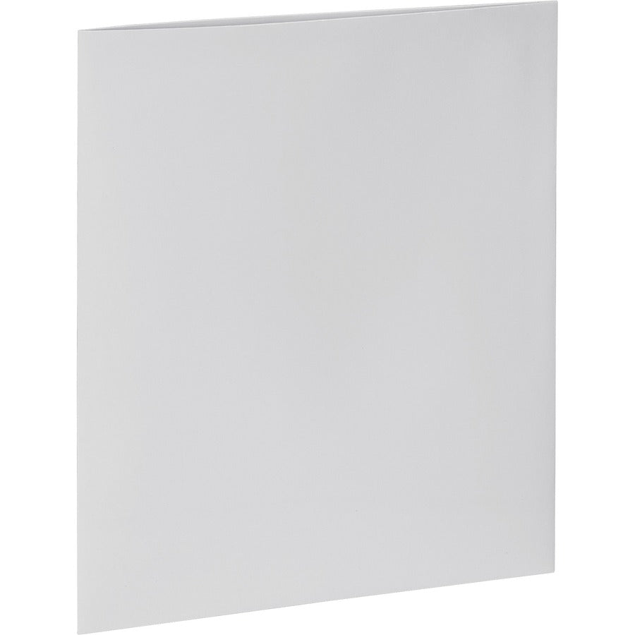 Business Source Letter Pocket Folder - 8 1/2" x 11" - 100 Sheet Capacity - 2 Internal Pocket(s) - White - 25 / Box