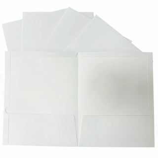 Business Source Letter Pocket Folder - 8 1/2" x 11" - 100 Sheet Capacity - 2 Internal Pocket(s) - White - 25 / Box