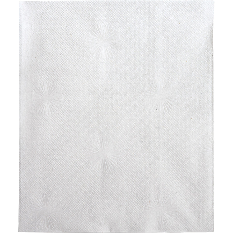 Genuine Joe Lunch Napkins - 1 Ply - Quarter-fold - 13" x 11.25" - White - Soft, Embossed, Versatile - For Lunch - 400 / Pack - 