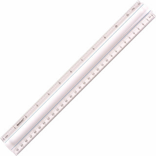 12" Magnifying Ruler, Standard/Metric, Plastic, Clear