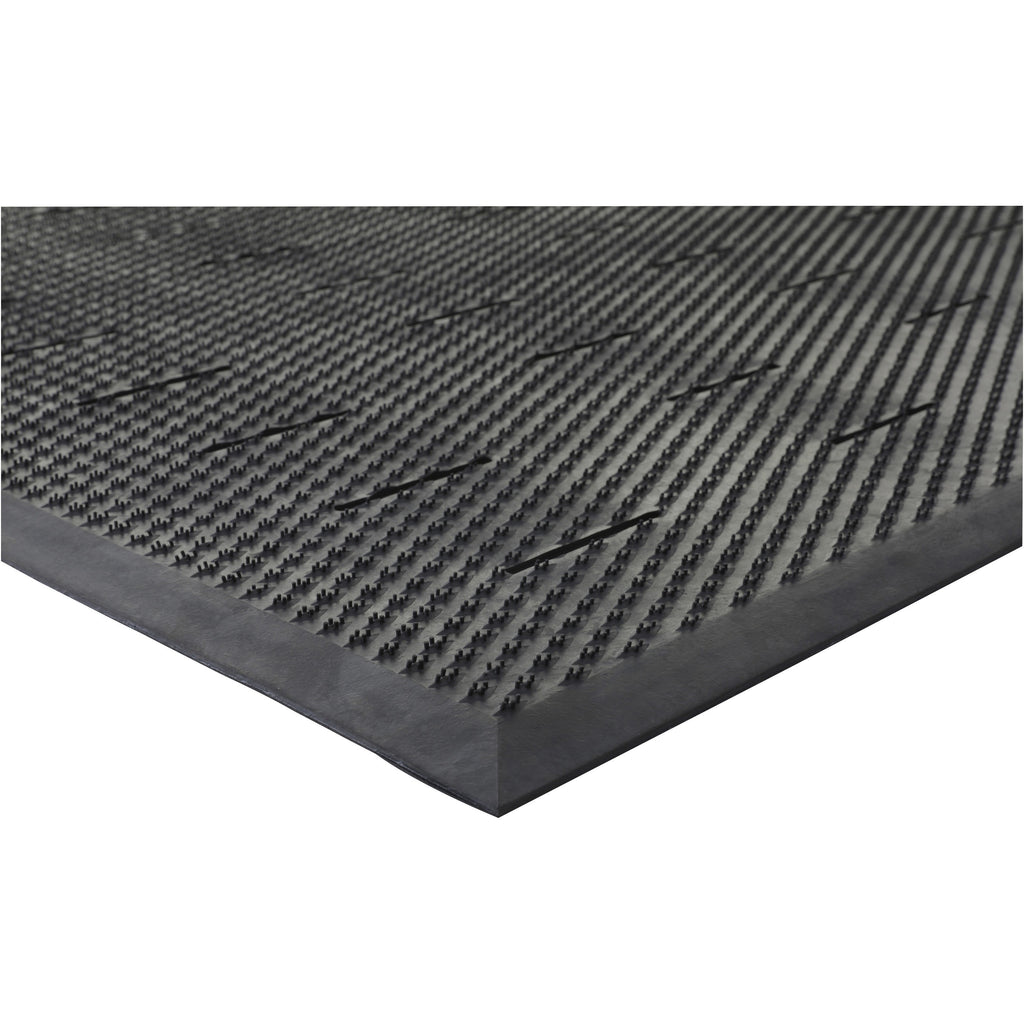 Genuine Joe Free Flow Comfort Anti-fatigue Mat - 48" Length x 36" Width x 0.500" Thickness - Rubber - Black - 1Each