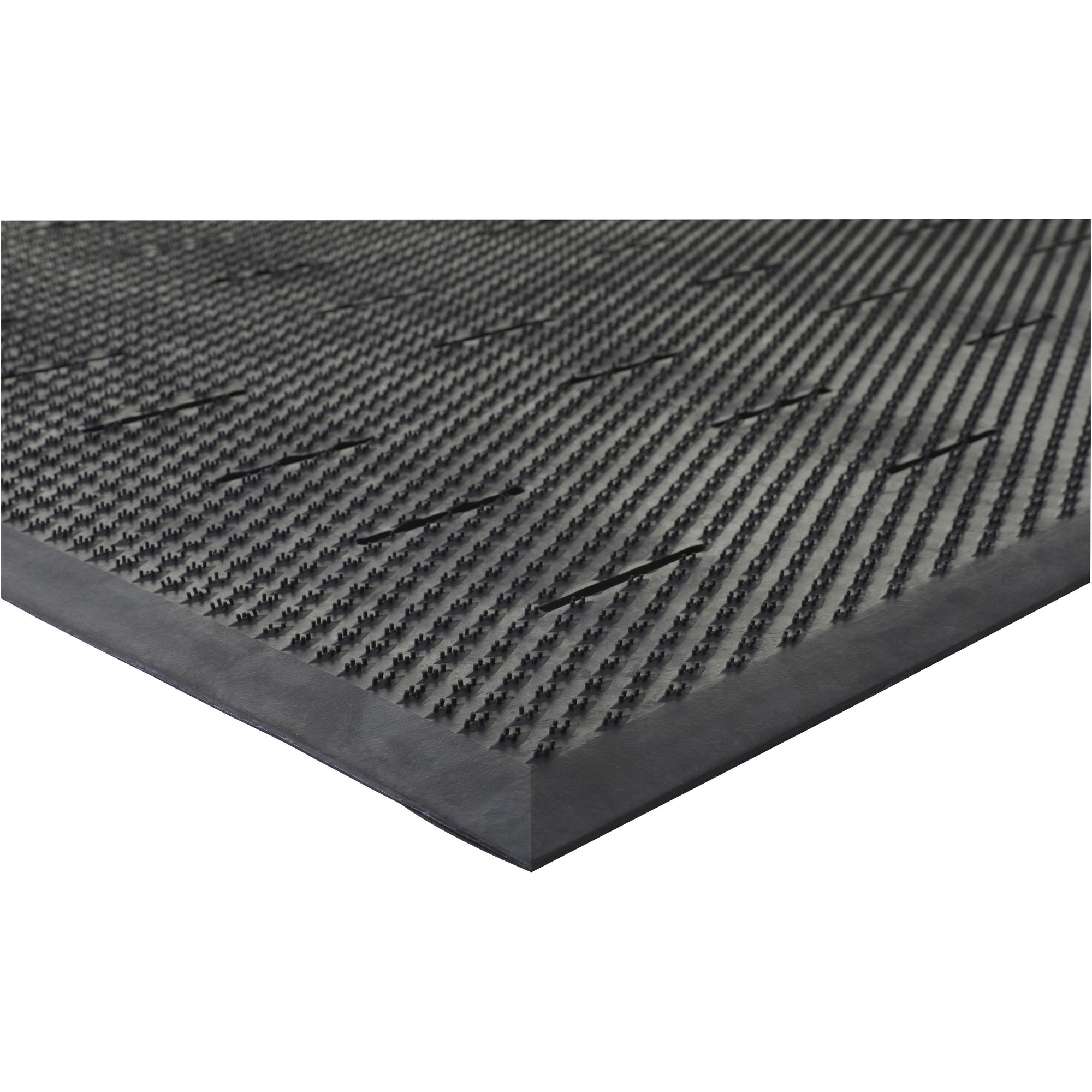Genuine Joe Free Flow Comfort Anti-fatigue Mat - 48" Length x 36" Width x 0.500" Thickness - Rubber - Black - 1Each
