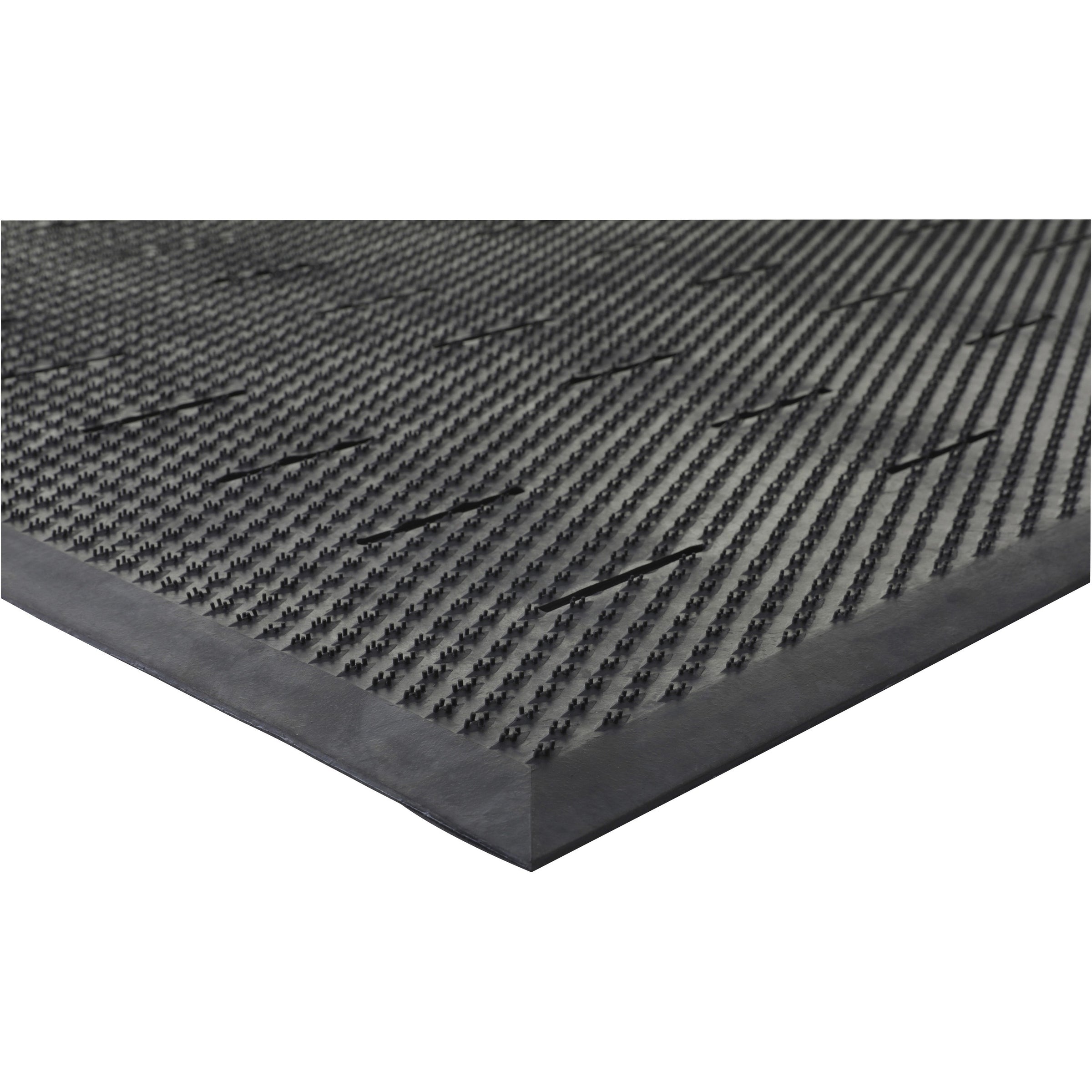 Genuine Joe Free Flow Comfort Anti-fatigue Mat - 48" Length x 36" Width x 0.500" Thickness - Rubber - Black - 1Each