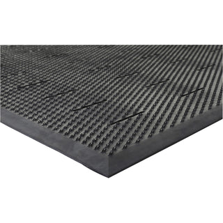 Genuine Joe Free Flow Comfort Anti-fatigue Mat - 48" Length x 36" Width x 0.500" Thickness - Rubber - Black - 1Each