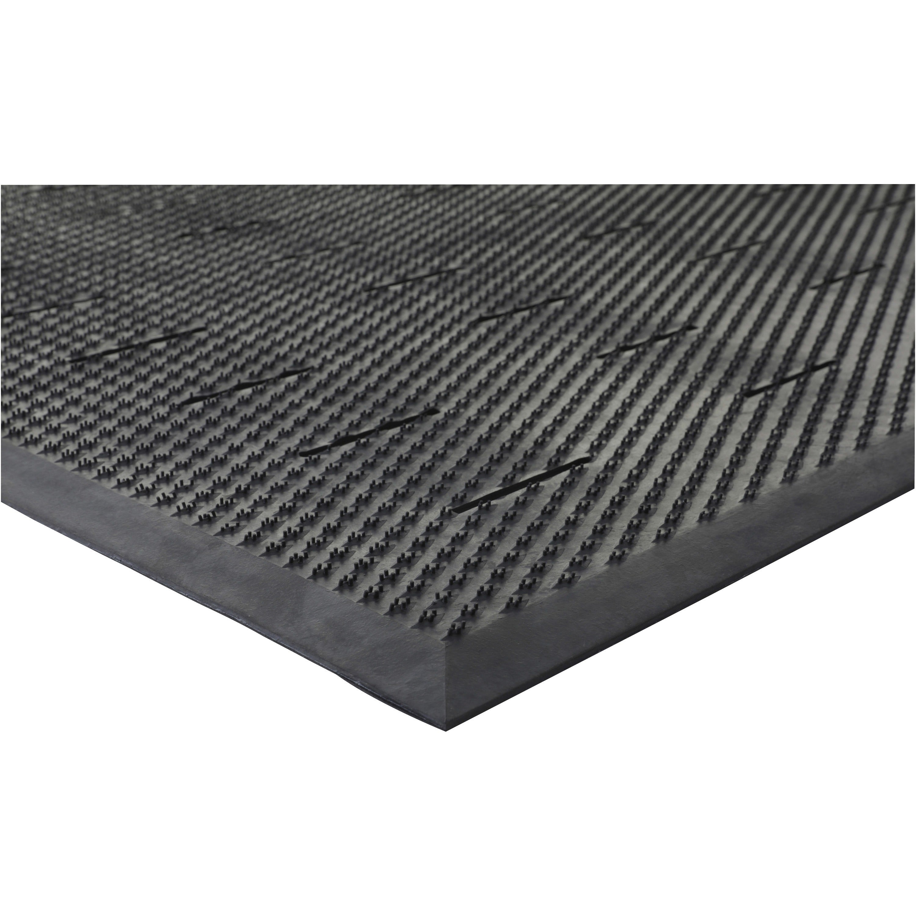 Genuine Joe Free Flow Comfort Anti-fatigue Mat - 48" Length x 36" Width x 0.500" Thickness - Rubber - Black - 1Each
