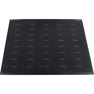 Genuine Joe Free Flow Comfort Anti-fatigue Mat - 48" Length x 36" Width x 0.500" Thickness - Rubber - Black - 1Each