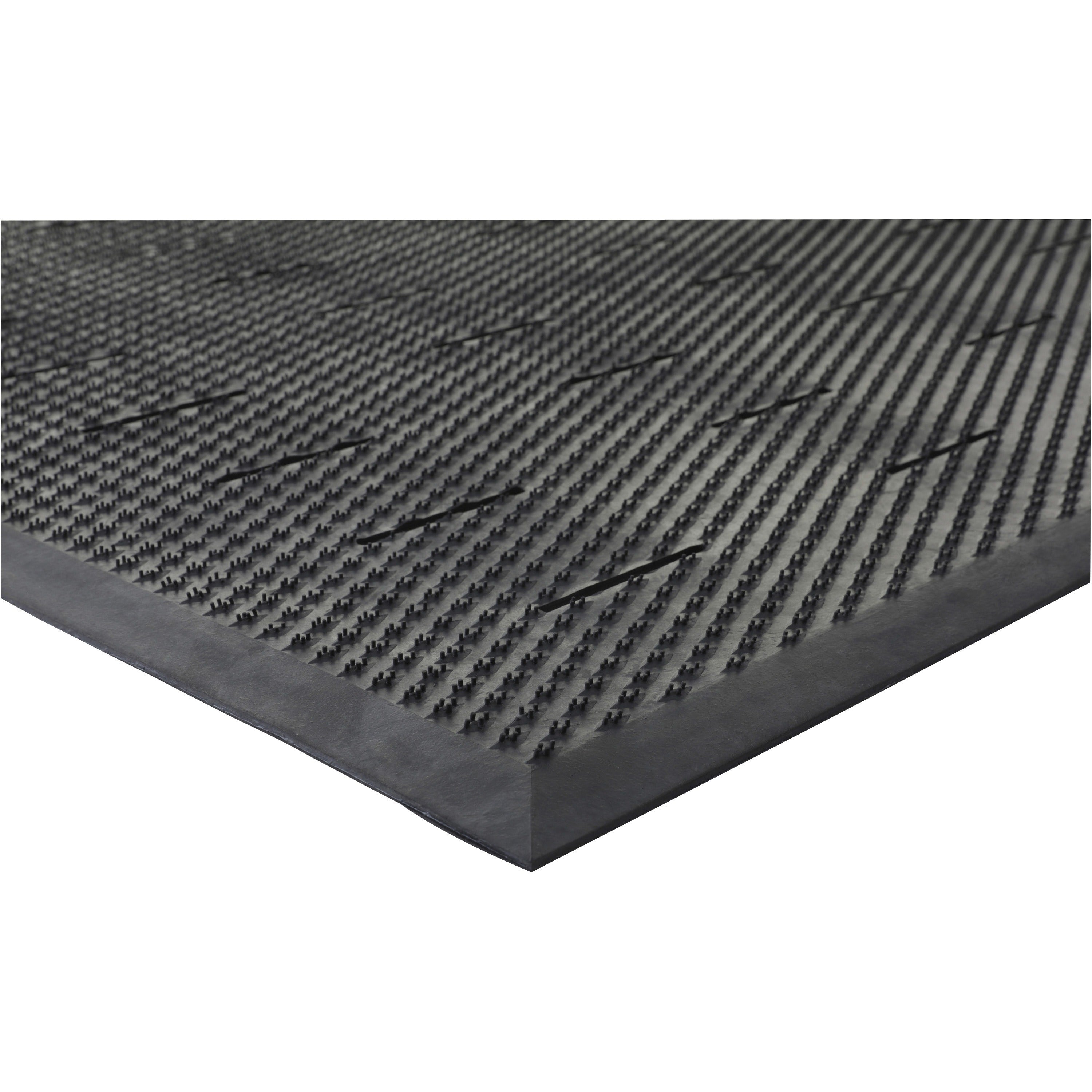 Genuine Joe Free Flow Comfort Anti-fatigue Mat - 48" Length x 36" Width x 0.500" Thickness - Rubber - Black - 1Each - 