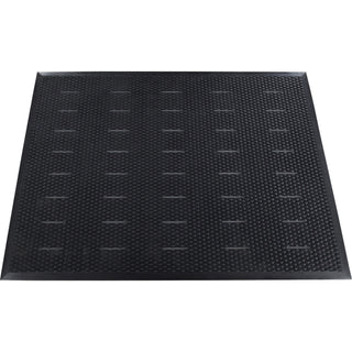 Genuine Joe Free Flow Comfort Anti-fatigue Mat - 48" Length x 36" Width x 0.500" Thickness - Rubber - Black - 1Each - 