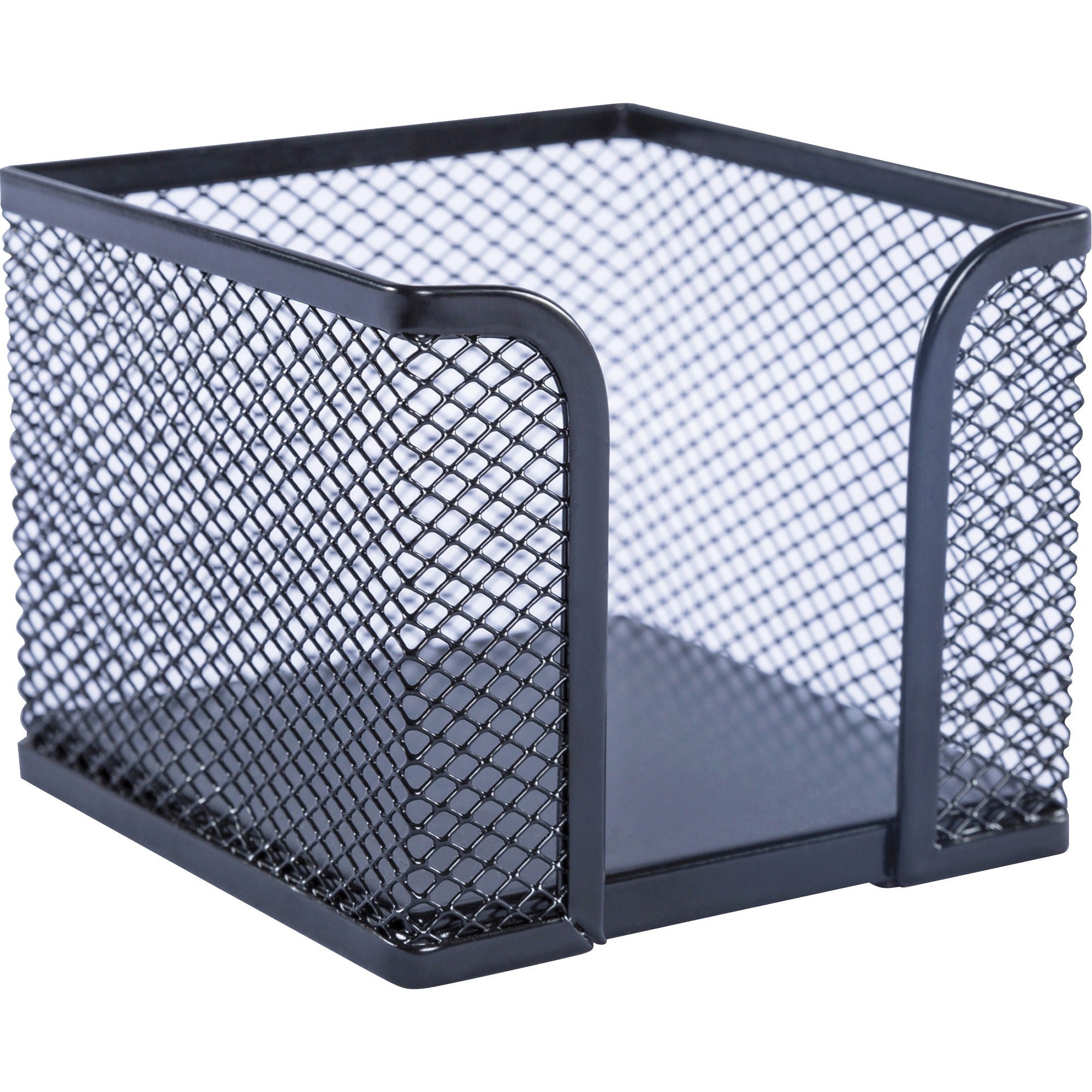 Lorell Mesh Wire Memo Holder - Support 3" x 3" Media - Steel - 1 Each - Black - 