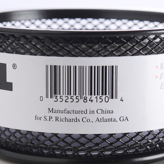 Lorell Mesh Wire Pencil Cup Holder - 3.8" x 2.1" x - Steel - 1 Each - Black
