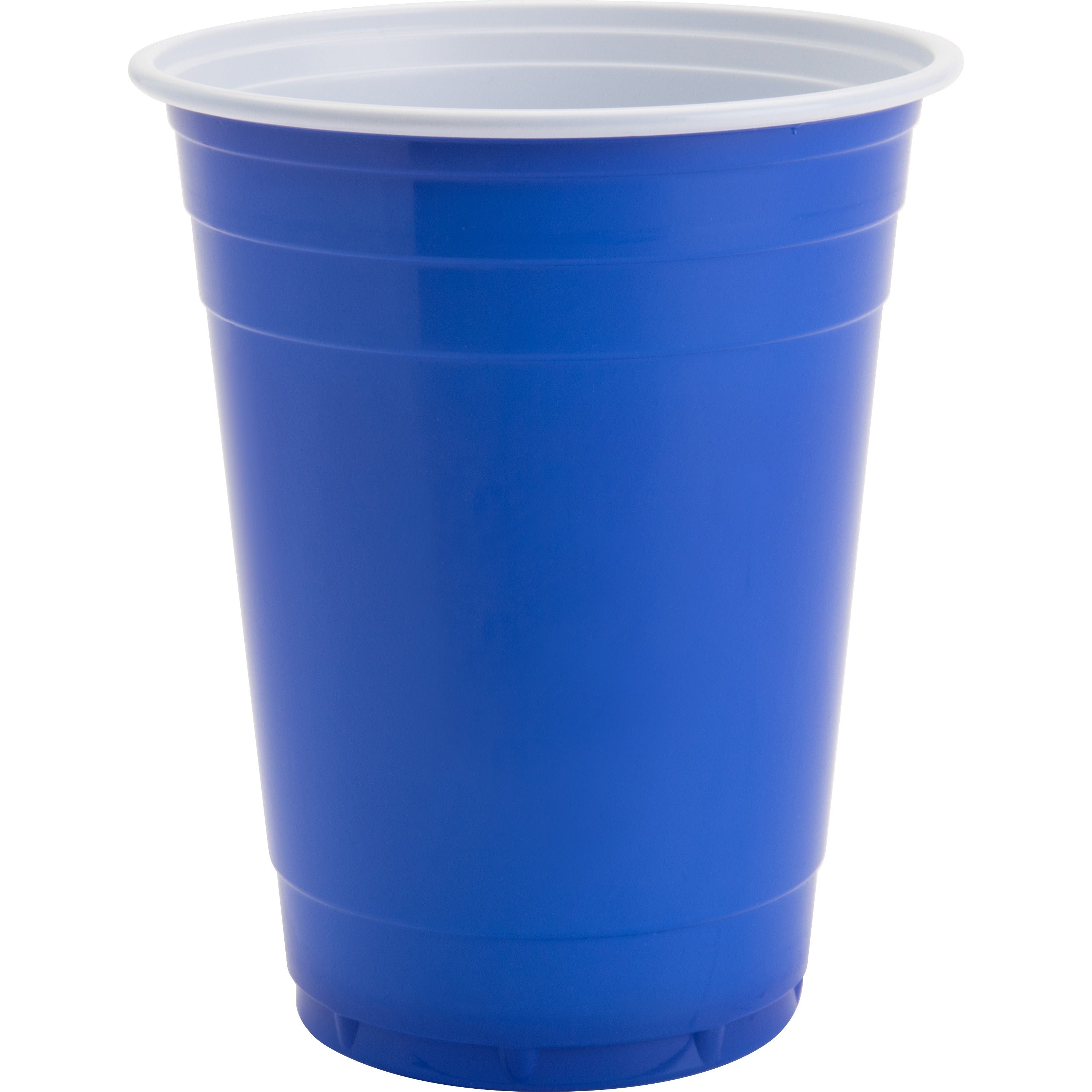 Genuine Joe 16 oz Party Cups - 50 / Pack - Blue, White - Plastic - Party, Cold Drink, Beverage - 