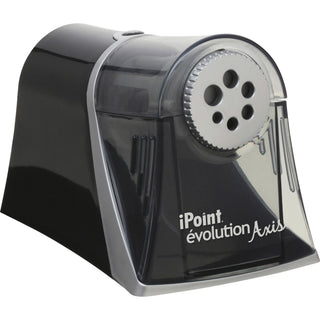 iPoint Evolution Axis Pencil Sharpener, AC-Powered, 5 x 7.5 x 7.25, Black/Silver