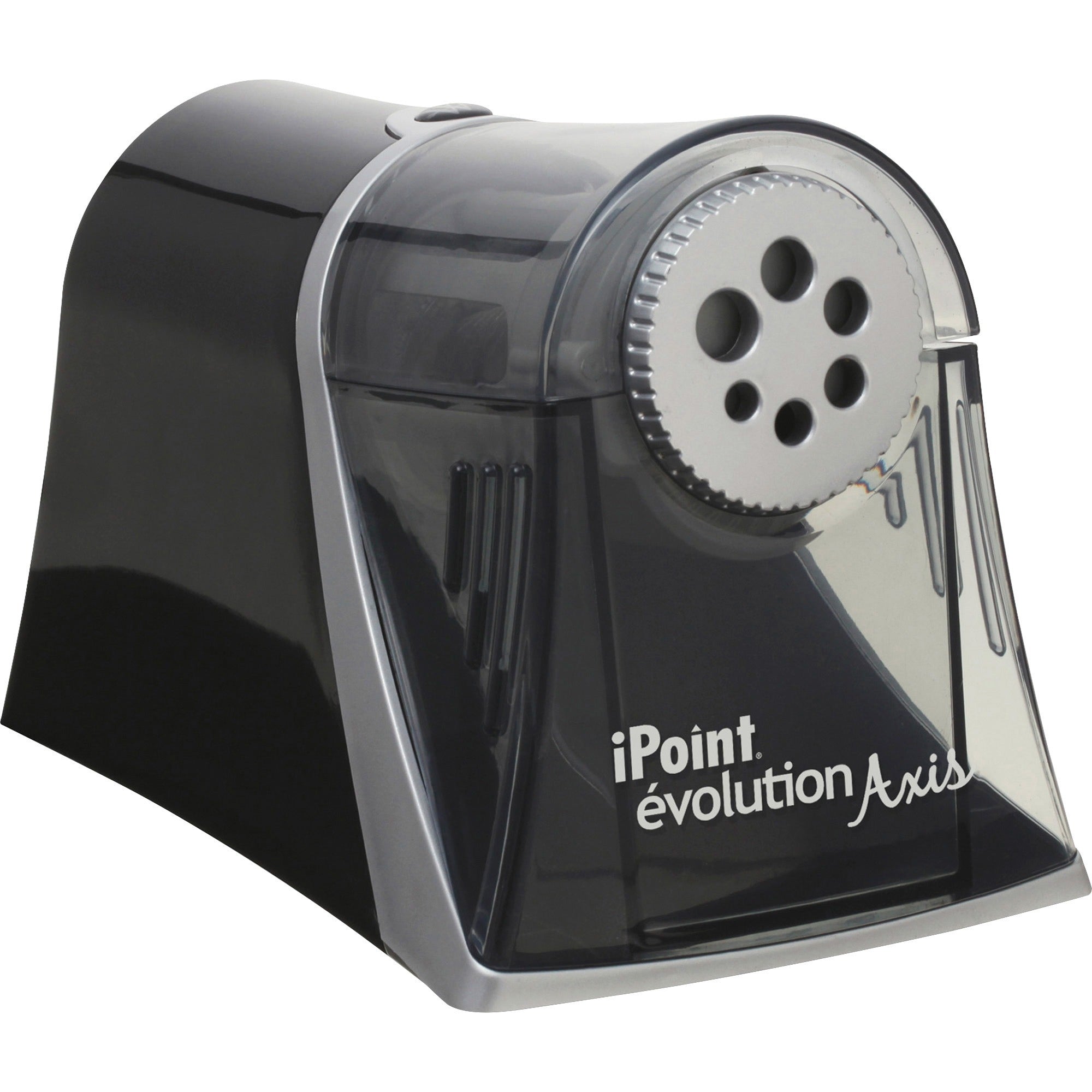 iPoint Evolution Axis Pencil Sharpener, AC-Powered, 5 x 7.5 x 7.25, Black/Silver