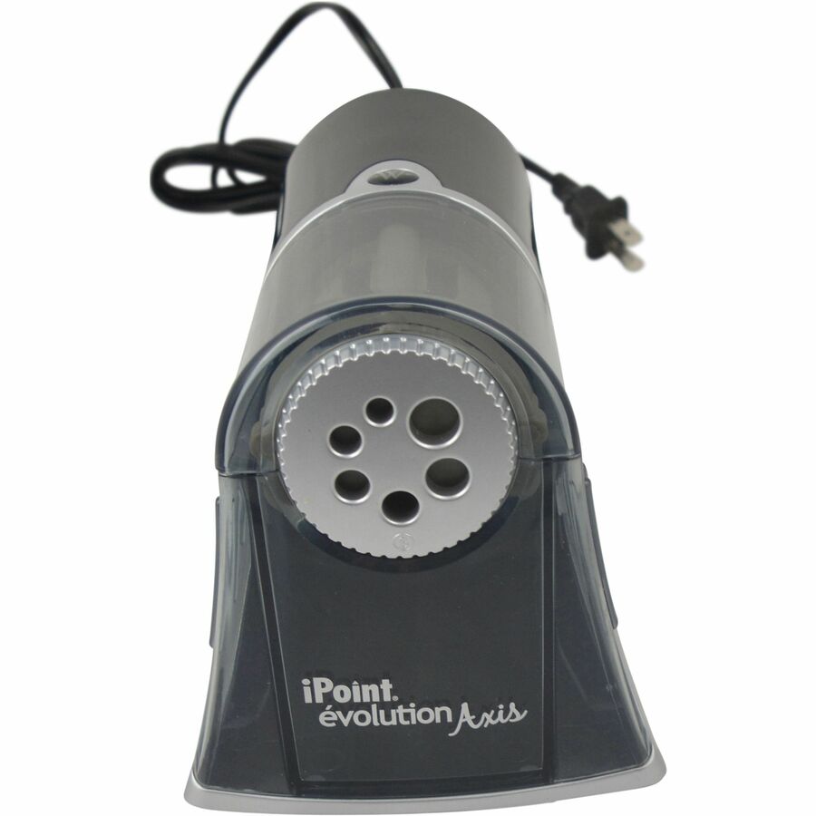 iPoint Evolution Axis Pencil Sharpener, AC-Powered, 5 x 7.5 x 7.25, Black/Silver