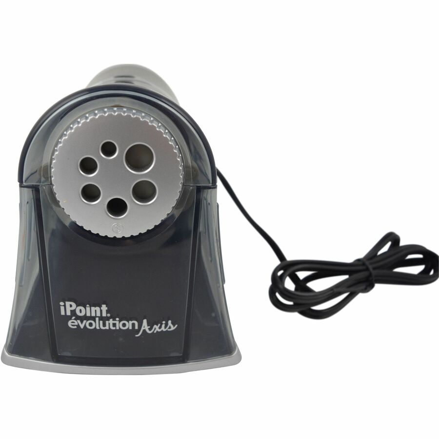 iPoint Evolution Axis Pencil Sharpener, AC-Powered, 5 x 7.5 x 7.25, Black/Silver