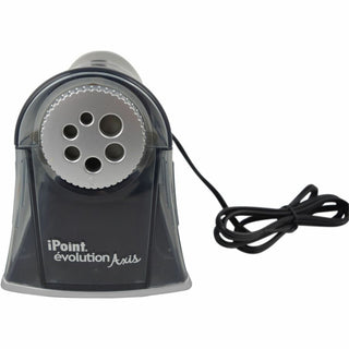 iPoint Evolution Axis Pencil Sharpener, AC-Powered, 5 x 7.5 x 7.25, Black/Silver