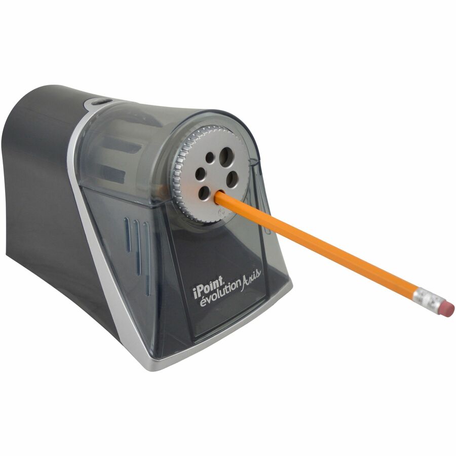 iPoint Evolution Axis Pencil Sharpener, AC-Powered, 5 x 7.5 x 7.25, Black/Silver