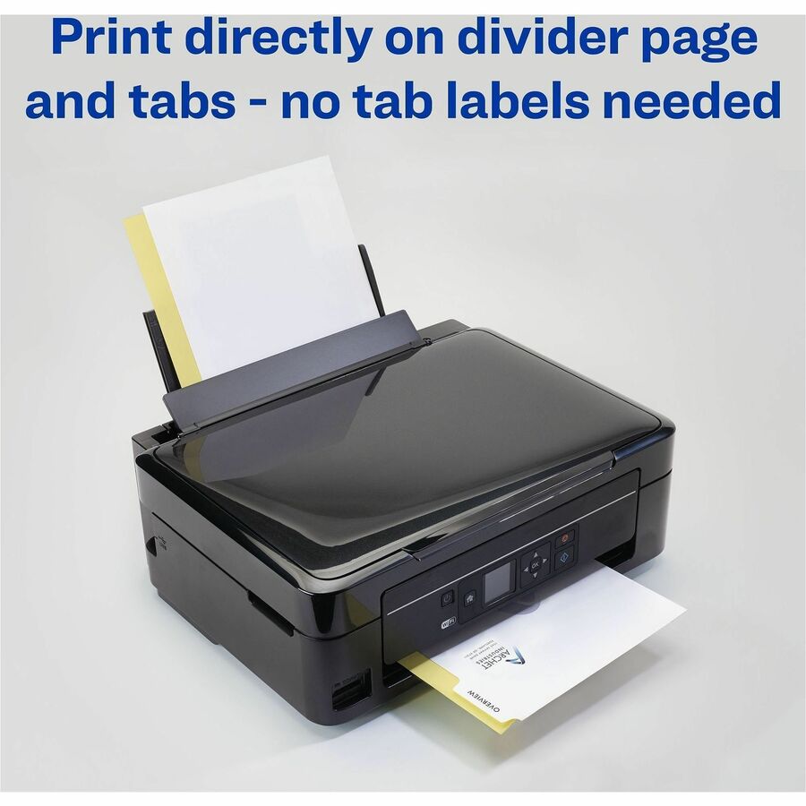 Customizable Print-On Dividers, 3-Hole Punched, 8-Tab, 11 x 8.5, White, 25 Sets