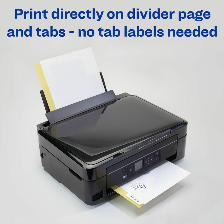 Customizable Print-On Dividers, 3-Hole Punched, 8-Tab, 11 x 8.5, White, 1 Set