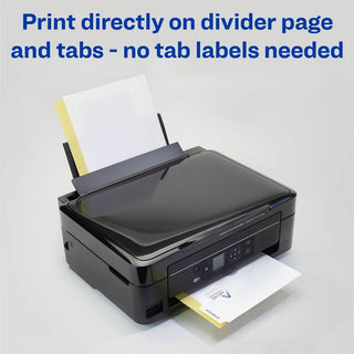 Customizable Print-On Dividers, Unpunched, 8-Tab, 11 x 8.5, White, 5 Sets