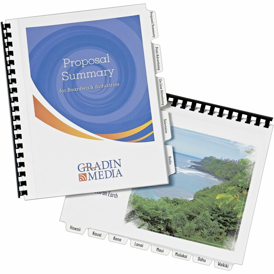 Customizable Print-On Dividers, Unpunched, 8-Tab, 11 x 8.5, White, 5 Sets