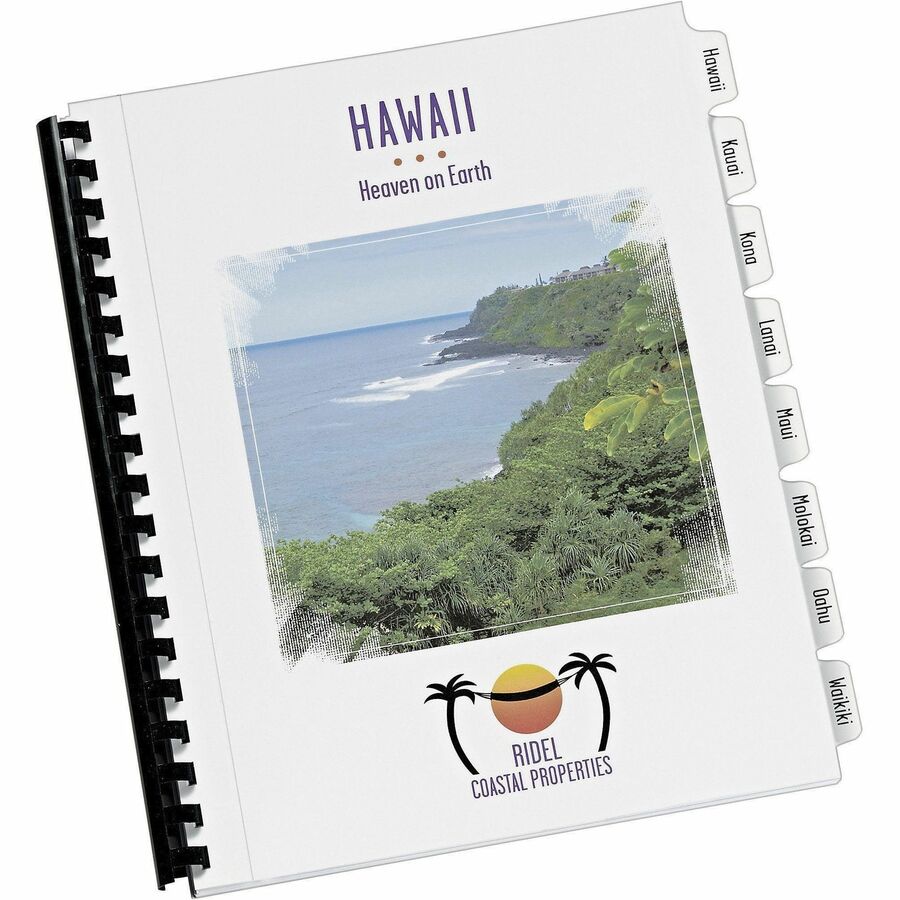 Customizable Print-On Dividers, Unpunched, 8-Tab, 11 x 8.5, White, 5 Sets