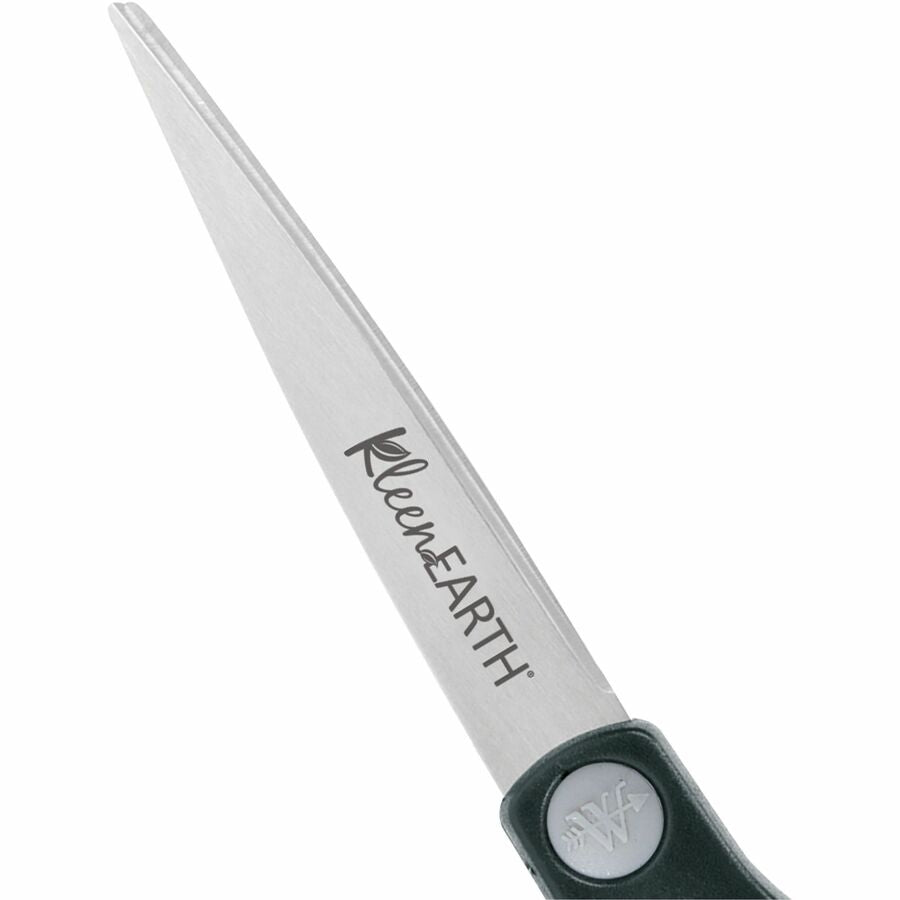 KleenEarth Soft Handle Scissors, 8" Long, 3.25" Cut Length, Black/Gray Straight Handle