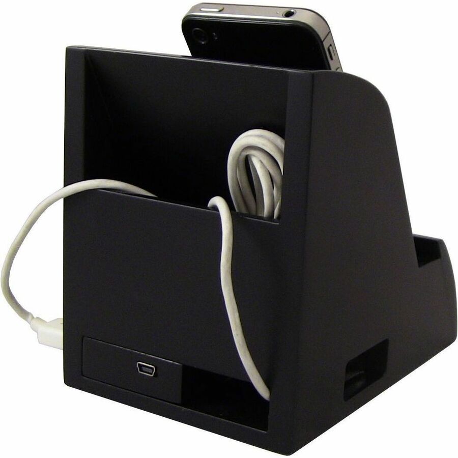 Smart Charge Pencil Cup with USB Charging Hub, Black