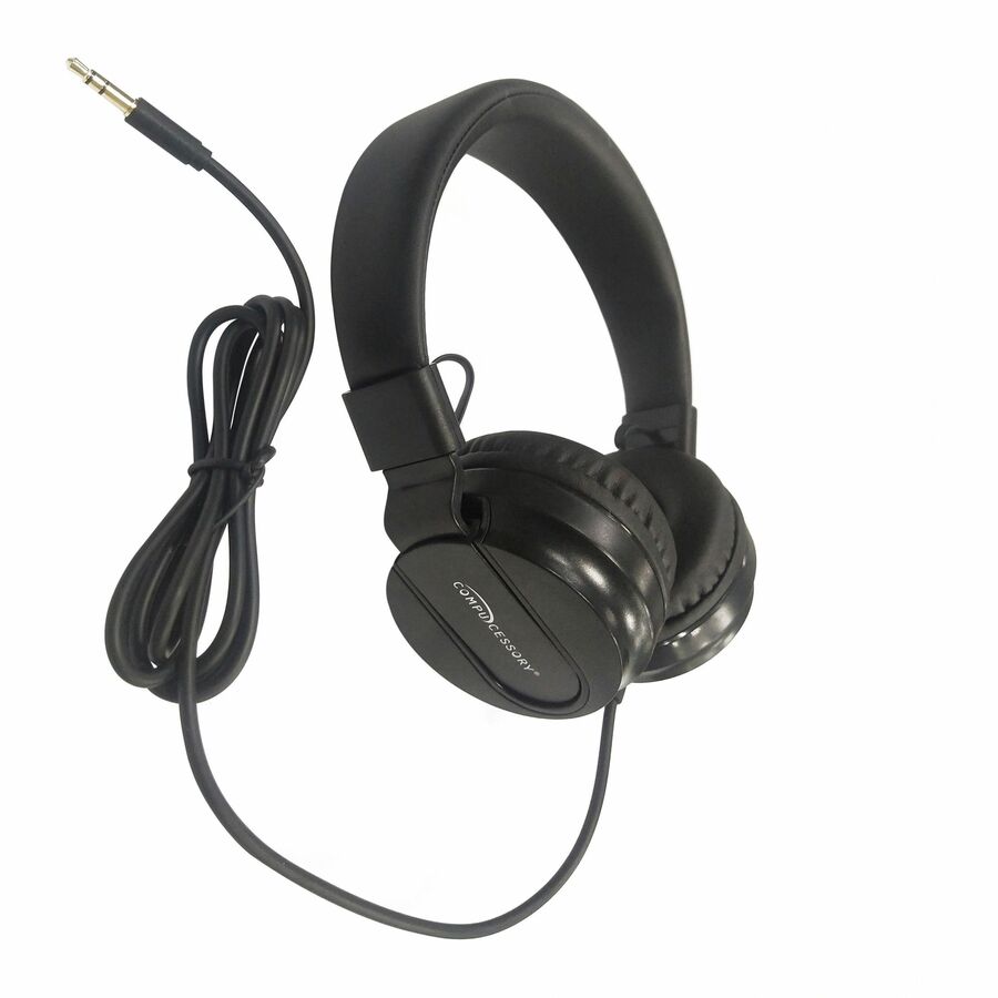 Compucessory Deluxe Stereo Headphones - Stereo - Black - Mini-phone (3.5mm) - Wired - 32 Ohm - 20 Hz 20 kHz - Over-the-head - Binaural - Circumaural - 5.92 ft Cable - 1