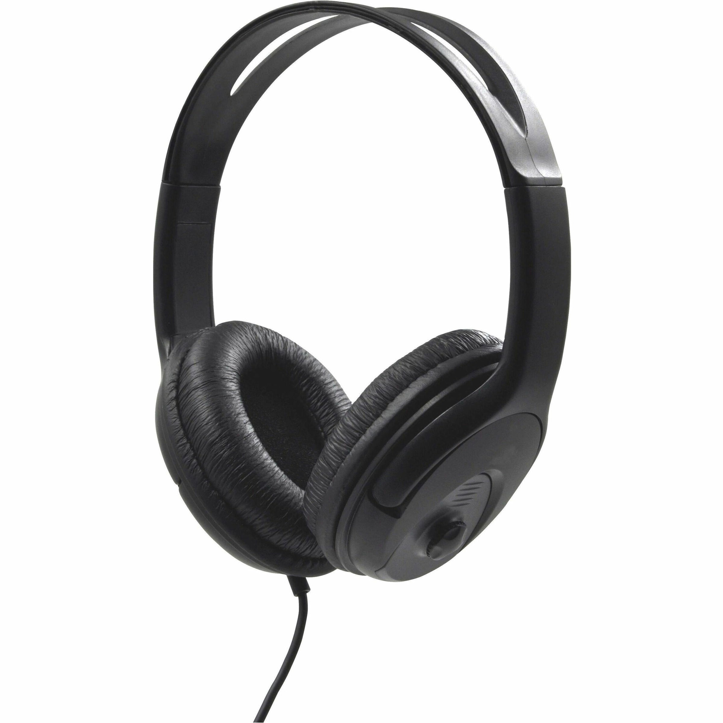 Compucessory Stereo Headset with Built-in Microphone - Stereo - Black - Mini-phone (3.5mm) - Wired - 32 Ohm - 20 Hz 20 kHz - Over-the-head - Binaural - Circumaural - 3.93 ft Cable - 1