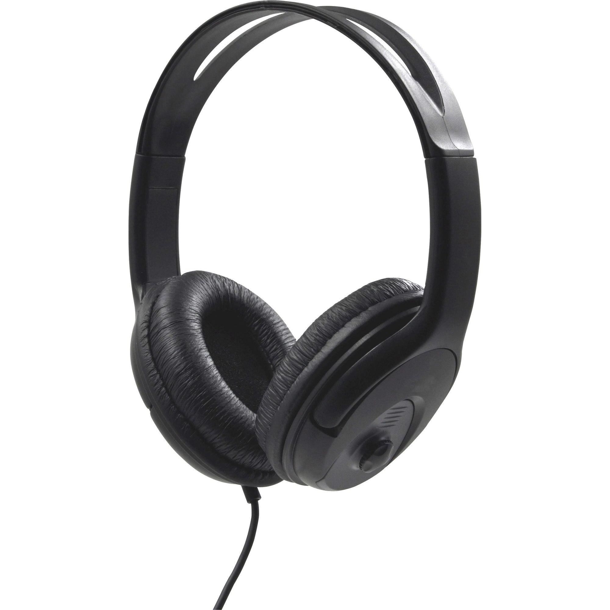 Compucessory Stereo Headset with Built-in Microphone - Stereo - Black - Mini-phone (3.5mm) - Wired - 32 Ohm - 20 Hz 20 kHz - Over-the-head - Binaural - Circumaural - 3.93 ft Cable - 1 - 