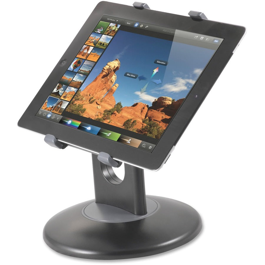 Stand for 7" to 10" Tablets, Swivel Base, Plastic, Black