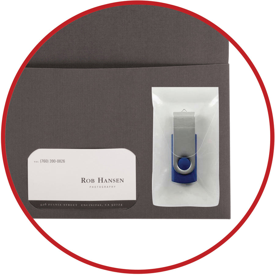 Smead Self-Adhesive USB Flash Drive Pocket - Poly - Clear - 