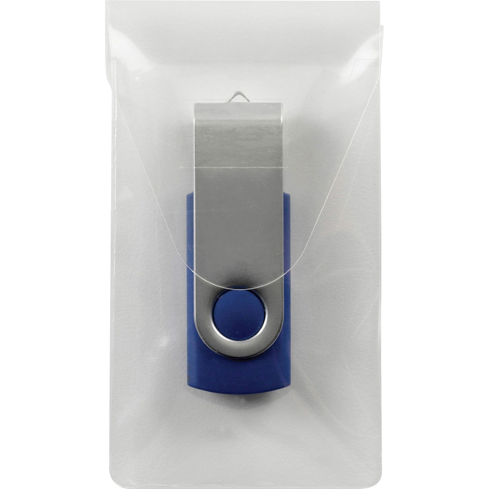 Smead Self-Adhesive USB Flash Drive Pocket - Poly - Clear - 