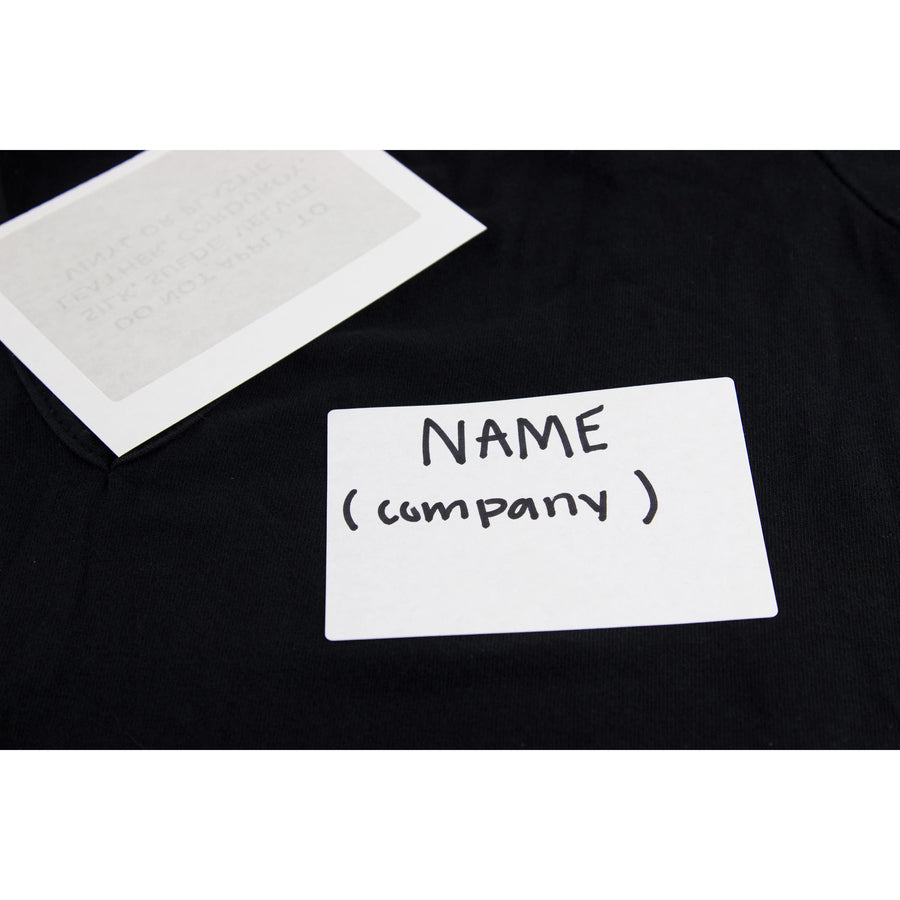 SICURIX Self-adhesive Visitor Badge - 3 1/2" Width x 2 1/4" Length - Removable Adhesive - Rectangle - Plain White - 100 / Box - Self-adhesive, Easy Peel - 